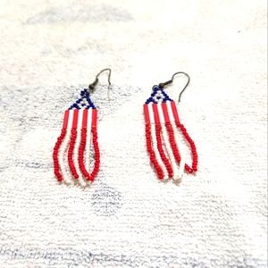 Beaded Flag Earrings